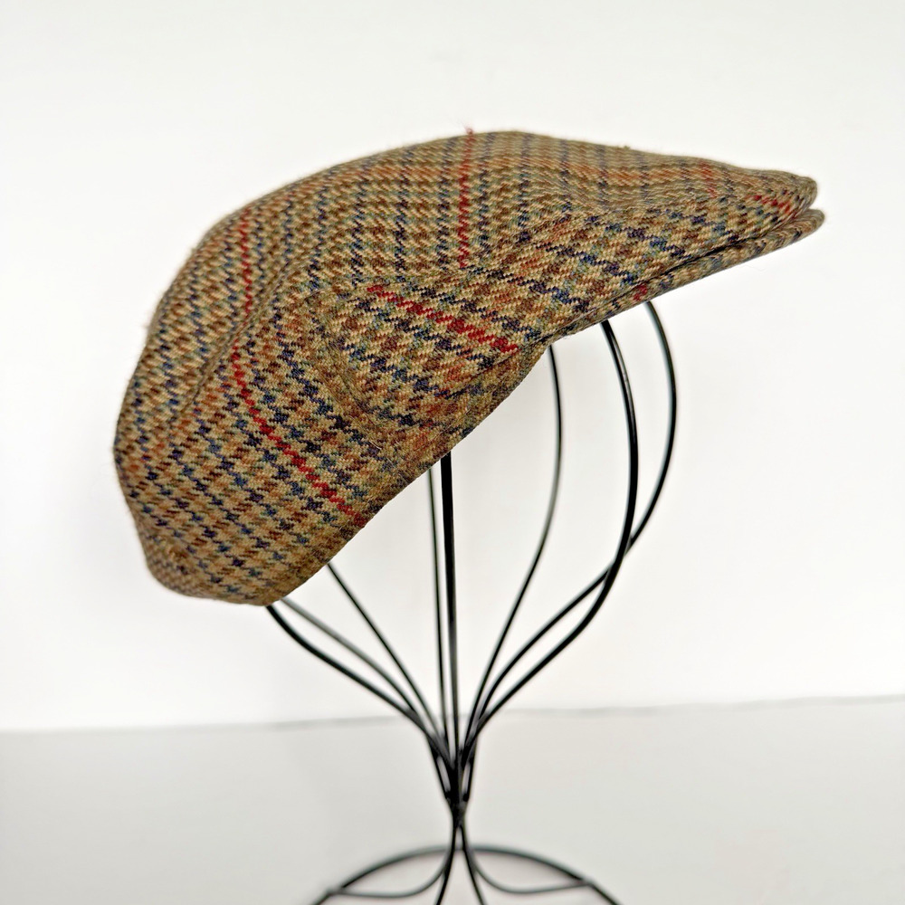 VTG Burberrys’ 100% Wool Flat Cap Size 7 1/4 UK 59 Brown Plaid Newsboy England